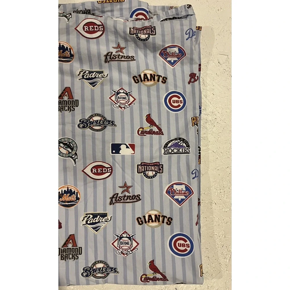 Pottery Barn Teen FULL Flat‎ Sheet National MLB League Baseball Sports